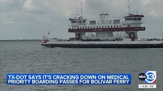 TxDOT says it's cracking down on medical priority boarding passes for Bolivar ferry