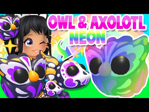 Making *NEON* GRAVE OWL & SUGAR AXOLOTL PETS | Adopt Me Roblox