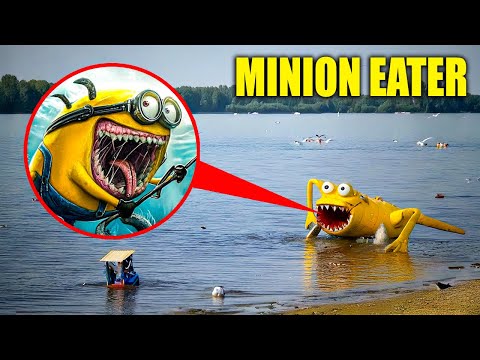 DRONE catches MINION.EXE SEA EATER in REAL LIFE!! (BLOOP vs MINION EATER?!)