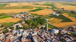 Aerial view of Thakkarke Ghalibke Ladheke near Daska City Gujranwala Punjab Pakistan 4k Drone
