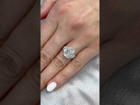 3.7 carat Radiant Cut Diamond Three-Stone Ring