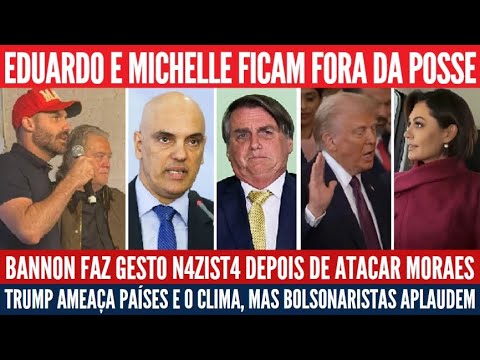 Bolsonaro NÃO tinha convite para a posse, Michelle Trouxa, Eduardo desmascarado, Trump ameaça mundo