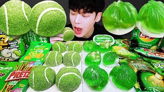 ASMR MUKBANG | 직접 만든 갤럭시 꿀젤리 그린 디저트 아이스크림 먹방 & 레시피 DESSERT GALAXY HONEY JELLY CANDY