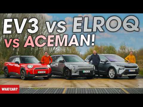 NEW Kia EV3 vs Skoda Elroq vs Mini Aceman review | Road trip costs compared! | What Car? | What Car?