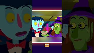 La bruja obliga al vampiro a beber sopa 🧙‍♀️🍲#shorts #spooky #halloween #kidssong #puebloteehee