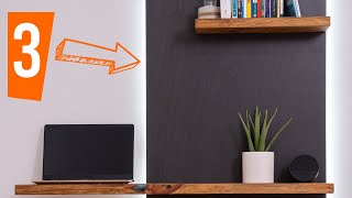 Clever DIY wall station - Desk, Bookshelf, LED wall panel
