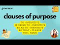 Expressing Purpose in English
