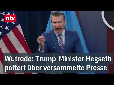 Trump-Minister Hegseth poltert über versammelte Presse - Wutrede wegen Iran-Berichten