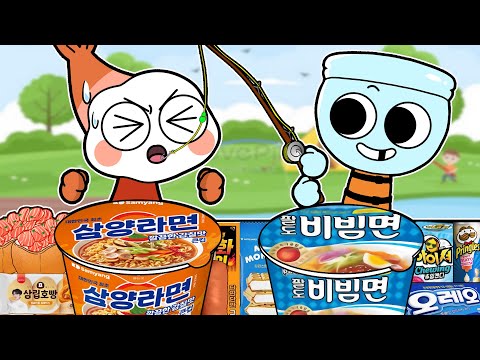 Dandy's World - Shrimpo VS Finn Convenience Store ORANGE BLUE Fishhook GAME MUKBANG | ROBLOX