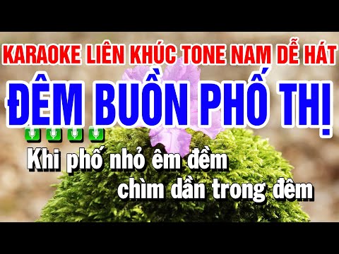 Karaoke Liên Khúc Nhạc Sống Tone Nam | Đêm Buồn Phố Thị | Gõ Cửa Trái Tim