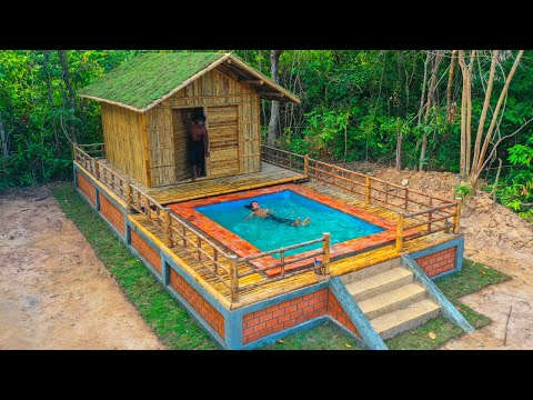 Building Jungle Villa and Swimming Pool With Décor Private Living Room