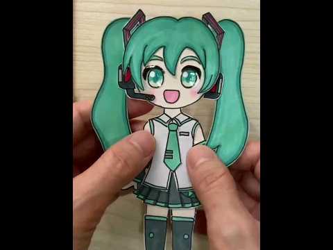 Hatsune miku makeup blind bag❤️初音ミク #asmr 미쿠만들기 #紙遊び #종이놀이 #paperdiy ＃miku