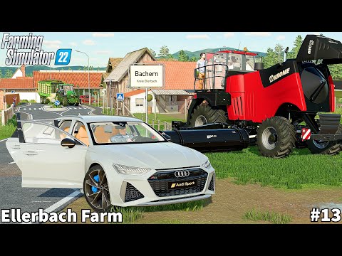 New Equipment on the Farm, Mowing Grass Using Krone BIG M450 │Ellerbach│FS 22│Timelapse#13