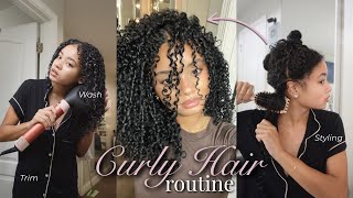 How I Get Defined, Frizz-Free Curls Every Wash Day | Curly Hair Routine + Trim Layers