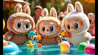 Labubu Pool Party? | Funny Song For Baby & Nursery Rhymes by Toddler Zoo #labubu