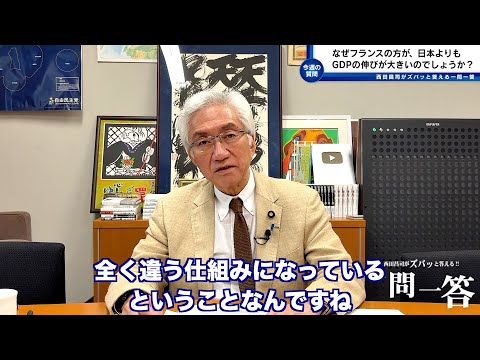 「なぜ20%のVATをかけていて、かつ自国に通貨発行権を持たないフランスの方が、日本よりもGDPの伸びが大きいのでしょうか？」西田昌司がズバッと答える一問一答【週刊西田】