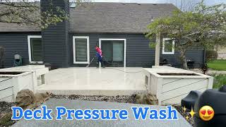 Pressure washing a deck in Beavercreek Ohio