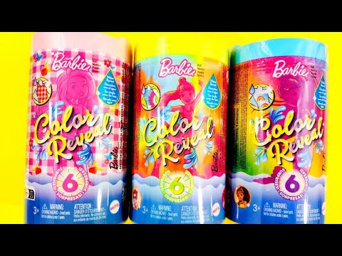 BARBIE COLOR REVEAL SURPRISE TUBES {Unboxing ASMR}