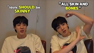 Jin getting Negative Comments after saying "idols should have only Skin & Bones"