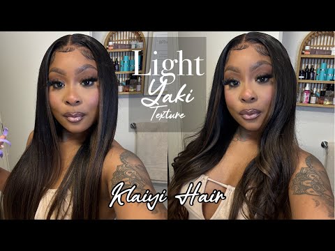 🔥PERFECT CHESTNUT BROWN OMBRE YAKI STRAIGHT LACE WIG GLUELESS INSTALL | KLAIYI HAIR