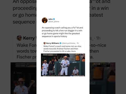 Tennessee's Andrew Fischer Hits Home Run After Wake Forest Head Coach Tom Walter Has Words For Him ๐