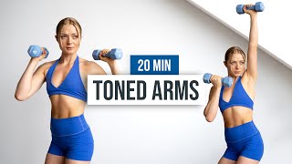 20 MIN TONED ARMS Workout - With Weights | At Home Strength Training