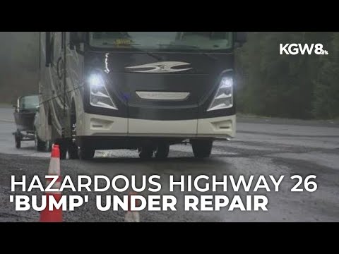 YouTube video thumbnail: Oregon Department of Transportation Begins Repairs on Hazardous Highway 26 'Bump' Near Oregon Coast