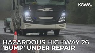 Oregon Department of Transportation begins repairs on hazardous Highway 26 'bump' near Oregon Coast