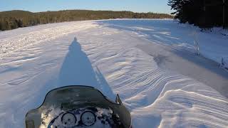 Snowmobile North South lake winter storm Hayden