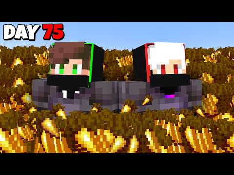 We Collected 1,000,000 Golden Carrots In 100 Minecraft Days.. !