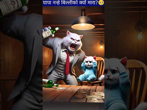 पापा नन्हे बिल्लीको क्यों मारा?🥺😲 #shorts #cartoon #cat #facts