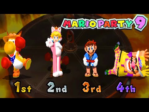 Mario Party 9 Step It Up - Daisy vs Peach vs Waluigi vs Wario #MarioGame Master Difficulty