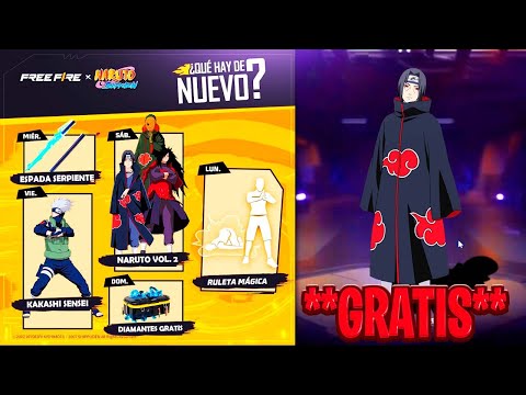 📅LA PRÓXIMA AGENDA SEMANAL FREE FIRE (KAKASHI, DIAMANTES GRATIS, NARUTO X FREE FIRE VOL. 2, ETC.)