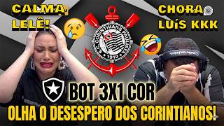 REAÇÕES DOS CORINTIANOS - BOTAFOGO 3x1 CORINTHIANS - LUÍS DE PAULA E A LELÊ FORAM A LOUCURA!