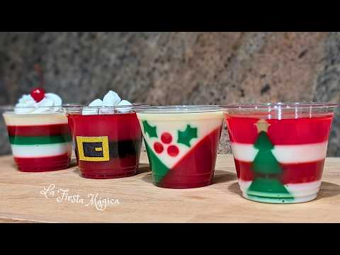 GELATINAS DE NAVIDAD Individuales🎄4 DISEÑOS FACILES Para Sorprender! Ideales para Fiestas y Negocio