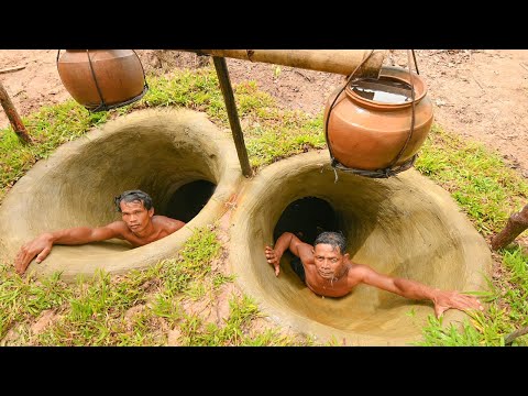 132Day 2 Men Build Tunnel Underground And Swimming Pools