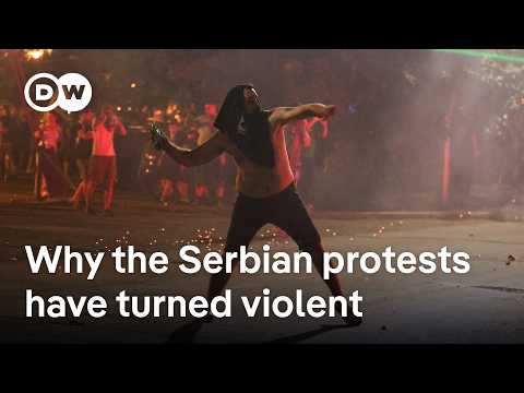 YouTube video thumbnail: Unrest in Serbia Continues With Third Straight Night of Anti-Government Protests