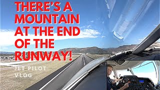 Turn Left after takeoff to avoid the mountain! Private Jet flight Eagle, Colorado to Dallas, Texas