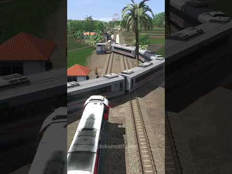 Kereta Api Cepat Melintasi Rel Persilangan Kereta Api Putus #train #automobile #railway #keretaapi