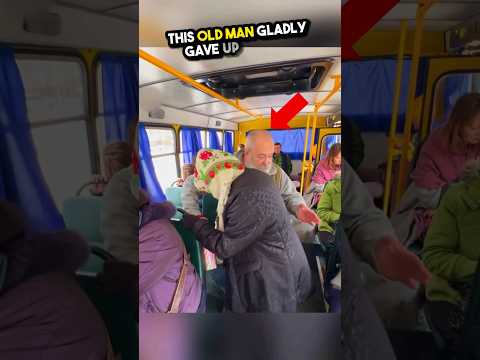 This young girl tricks this old man for the seat but ?