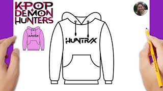 How to draw a KPop Demon Hunter HUNTRIX hoodie easy | Easy Drawing Tutorial
