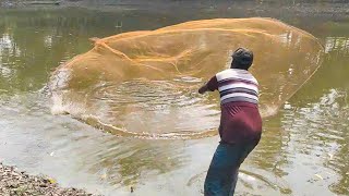 Throw Net Fishing Video 2025 - Fish Catching With Cast Net in The Beautiful Pond