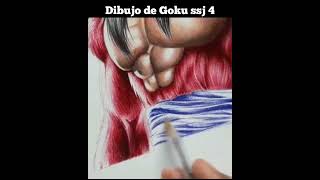 Dibujo de goku ssj 4 realista a boligrafo.