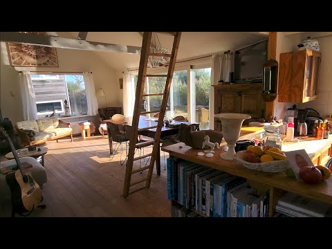 Charming House Boat Livingroom & Garden Tour In the Netherlands~ Soft Spoken ASMR