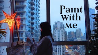 early evening cityscape 🏙️ oil paint with me