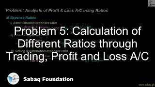 Problem 5: Calculation of Different Ratios through Trading, Profit and Loss A/C
