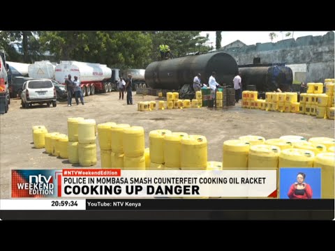 YouTube video thumbnail: Mombasa: Police Seize Large Quantities of Counterfeit Cooking oil Worth Over Sh100 Million