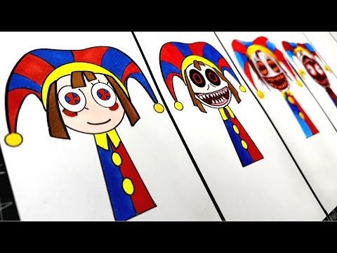 Dibujo All Phases in New Incredibox Sprunki Oc of Pomni: From Phase 1 to Phase 4