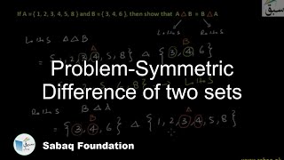 Problem-Symmetric Difference of two sets