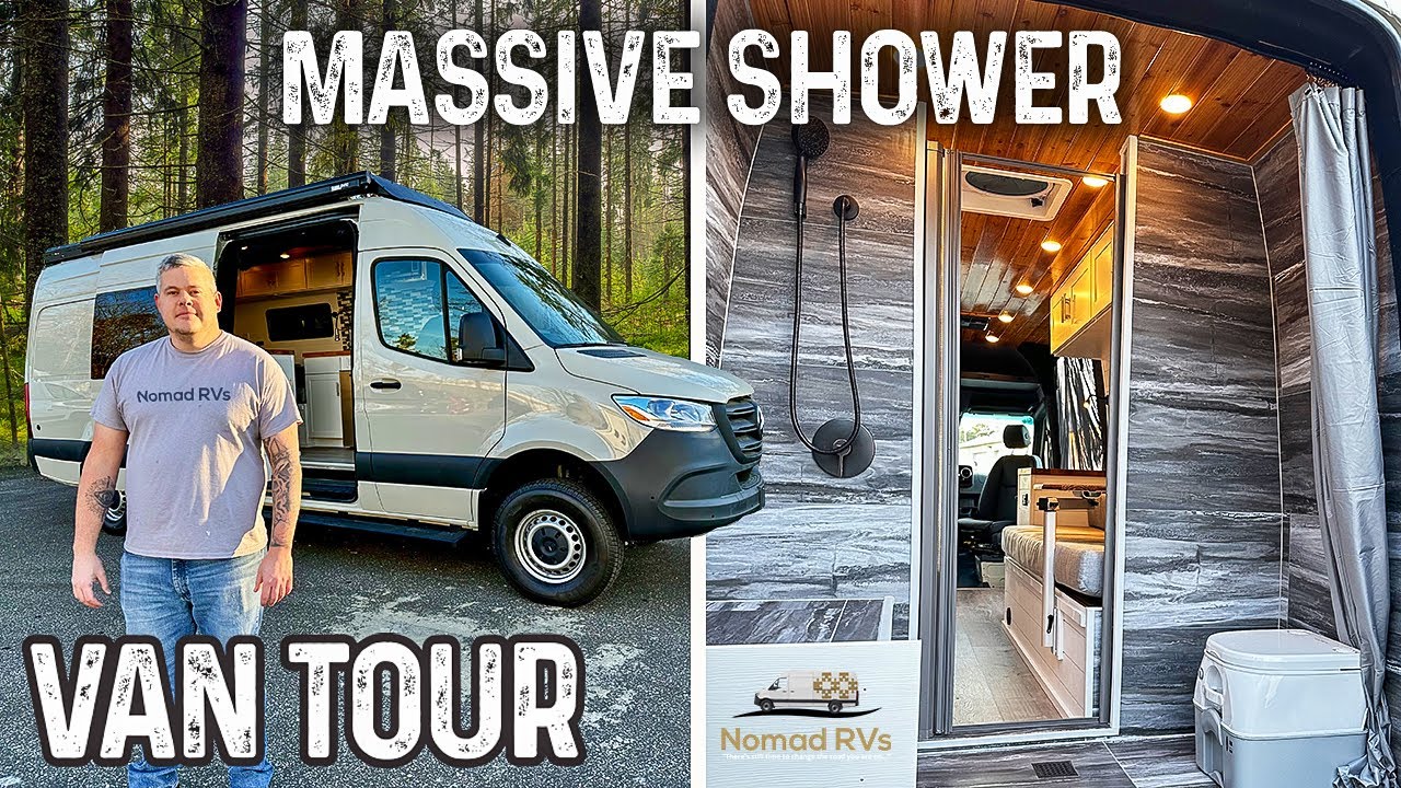 BIGGEST Van Shower Ever | 4×4 Sprinter Camper Van Tiny Home